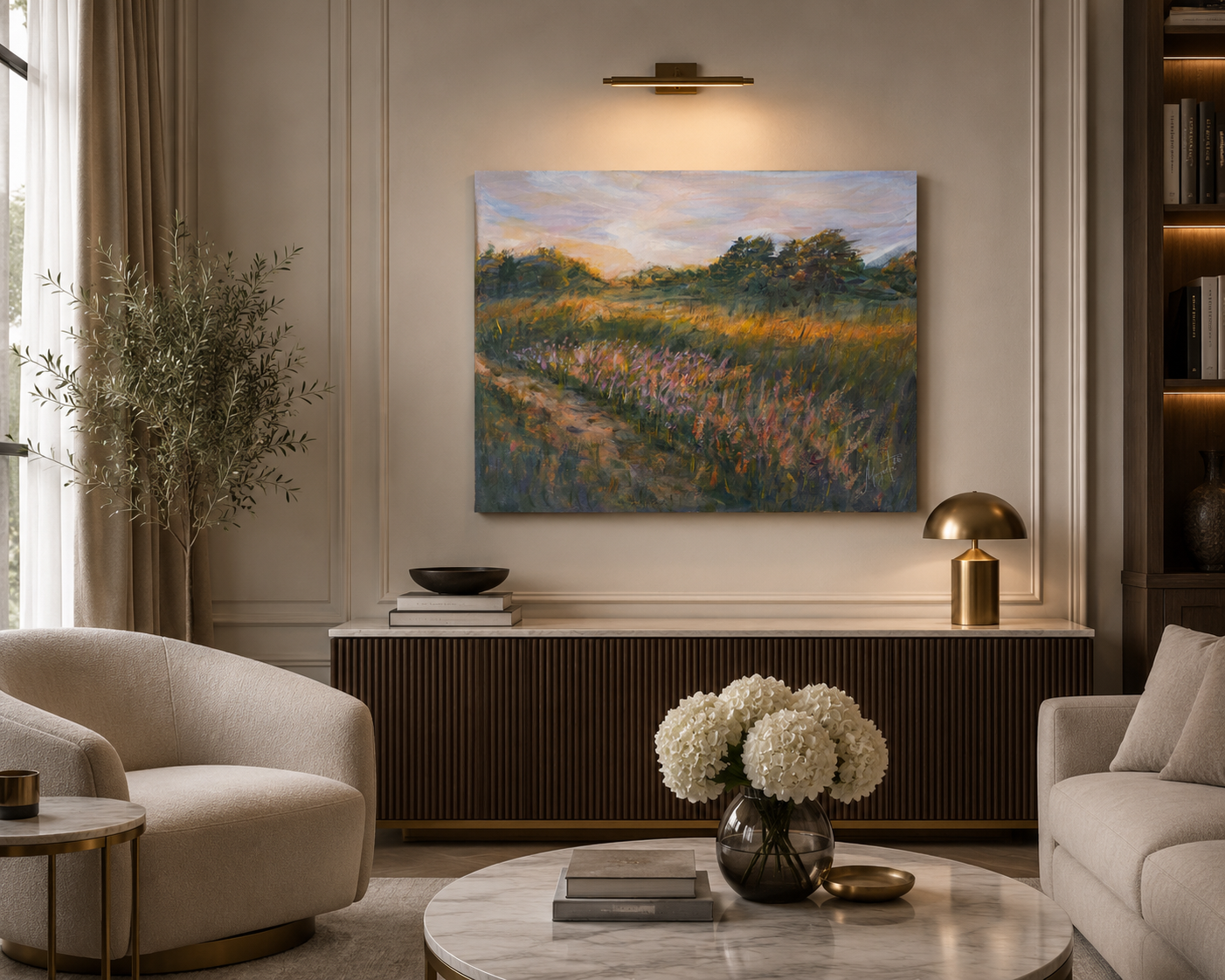 Golden Drift Gold Coast March 2026 Original Acrylic Landscape Painting on canvas