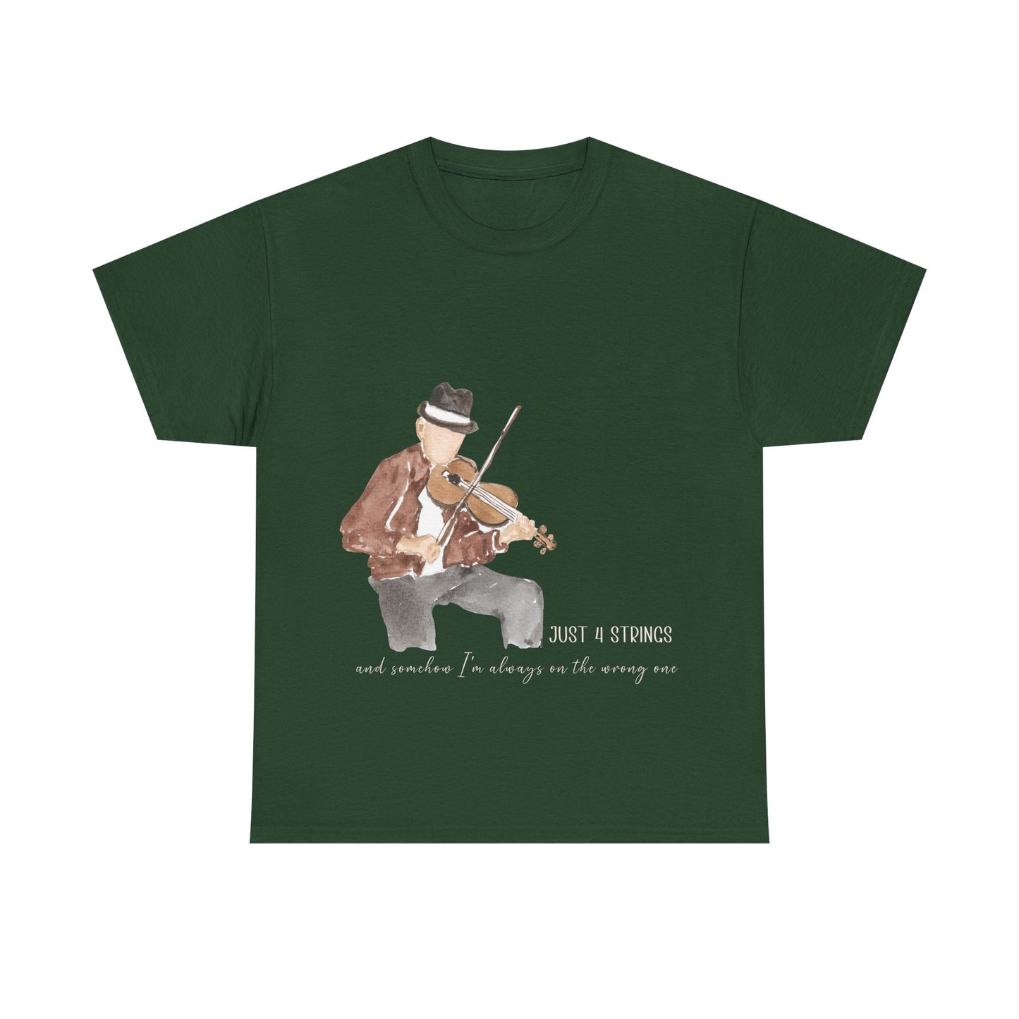 Just 4 Strings – Funny Violinist Watercolor Musician T-Shirt
