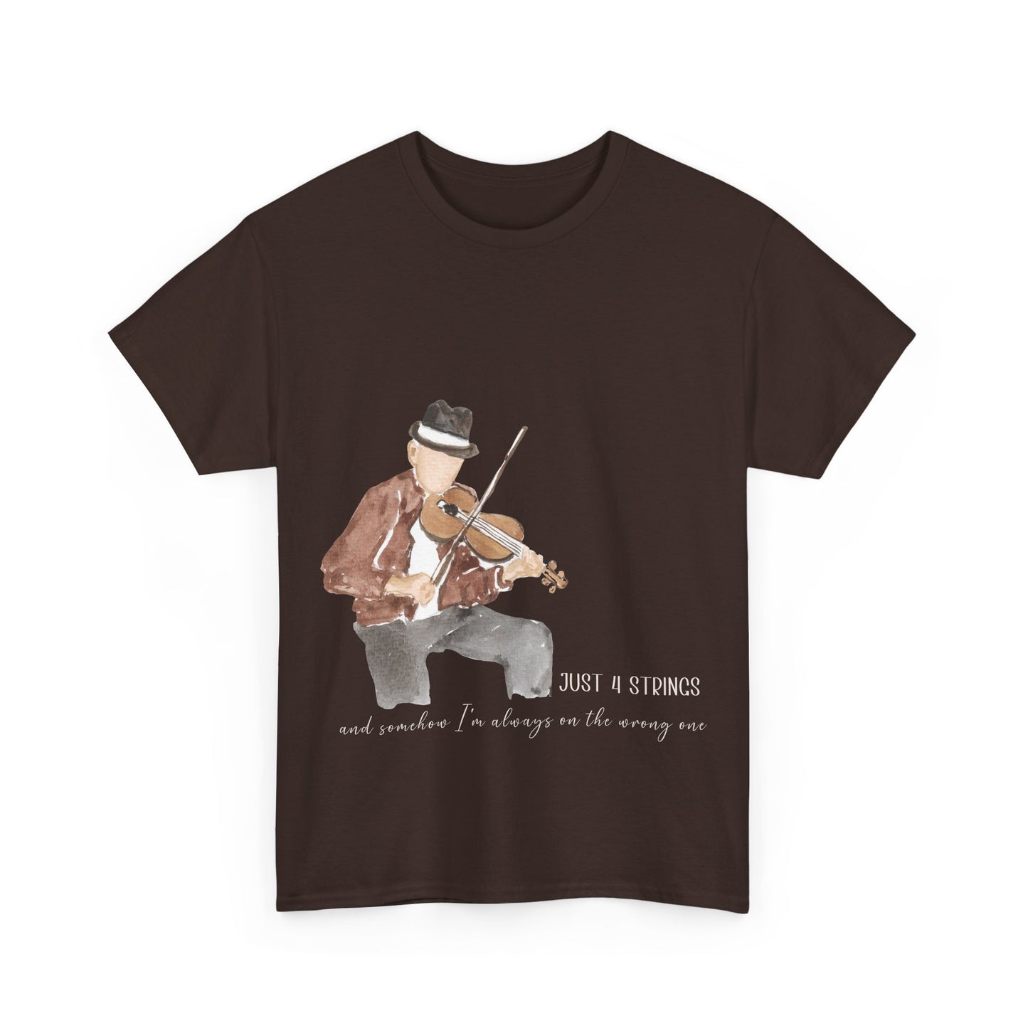 Just 4 Strings – Funny Violinist Watercolor Musician T-Shirt