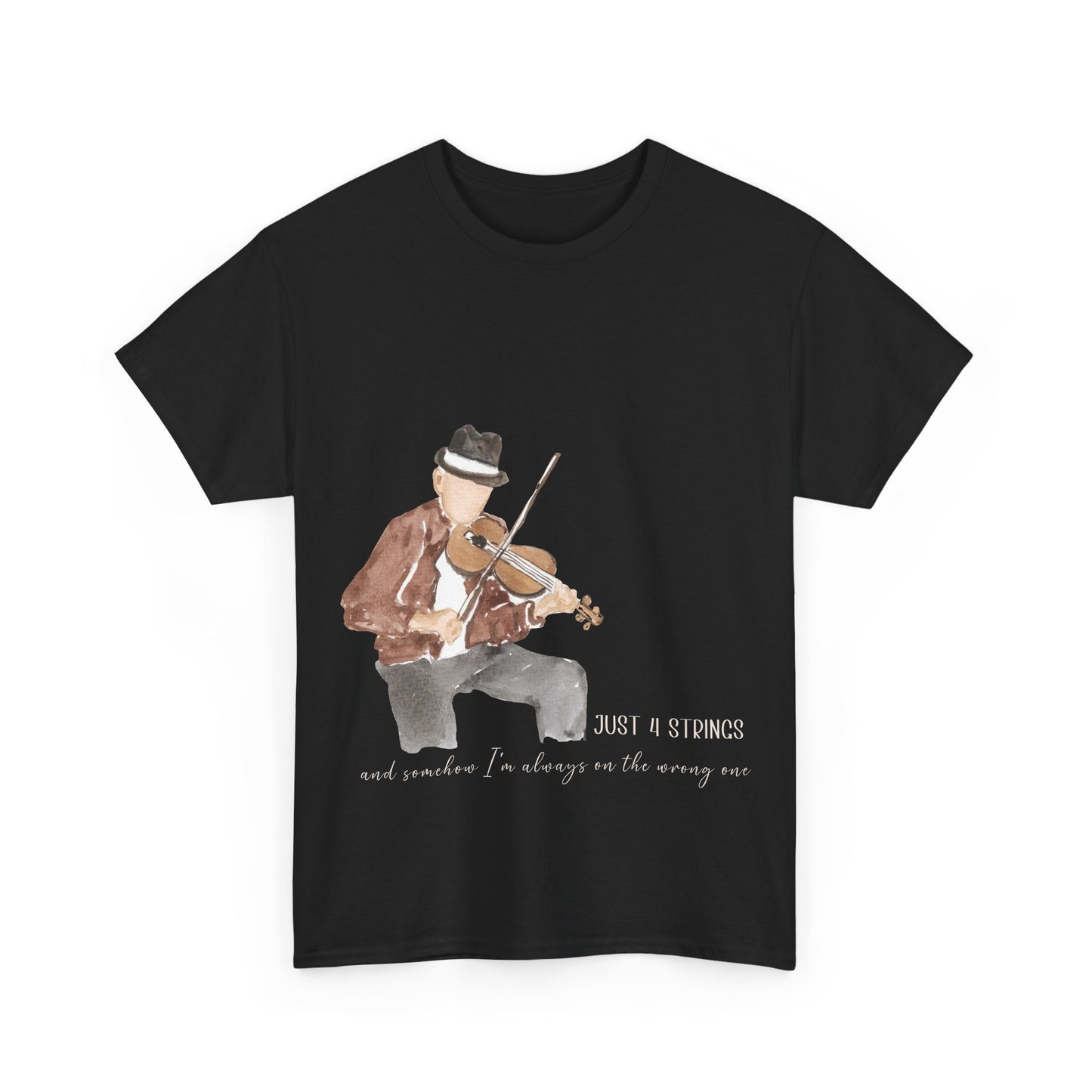Just 4 Strings – Funny Violinist Watercolor Musician T-Shirt