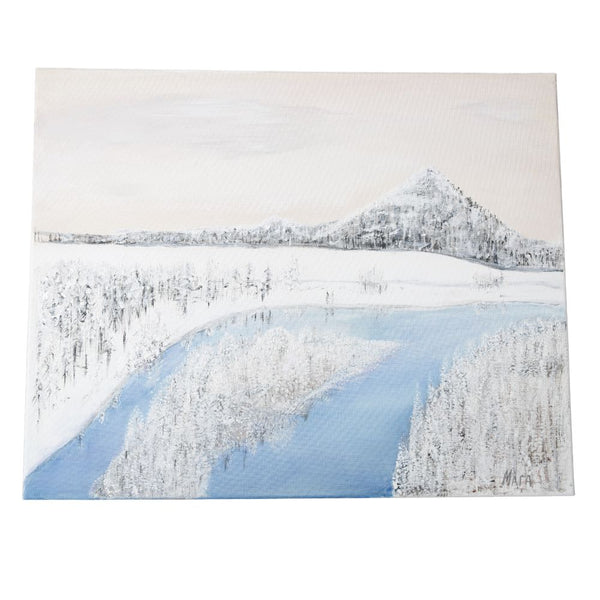 Snow Majesty – Original Winter Landscape Canvas Painting 50.5 x 40.5 cm