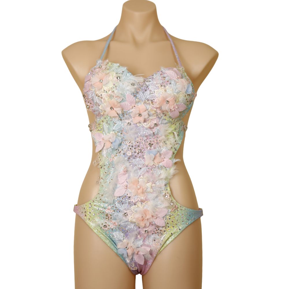 Competition Swimsuit – One Piece Couture Design | Size 6-8 AUS | Cup A-C | Pro Cut Bottoms