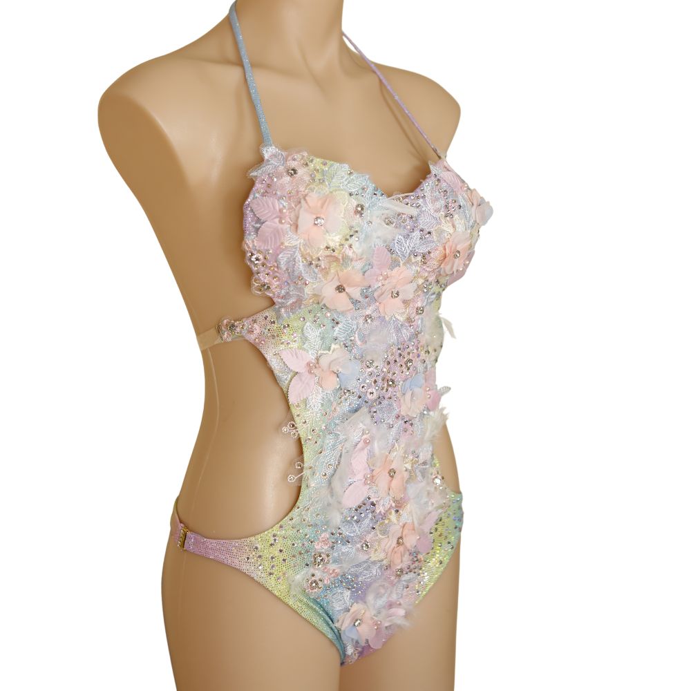 Competition Swimsuit – One Piece Couture Design | Size 6-8 AUS | Cup A-C | Pro Cut Bottoms