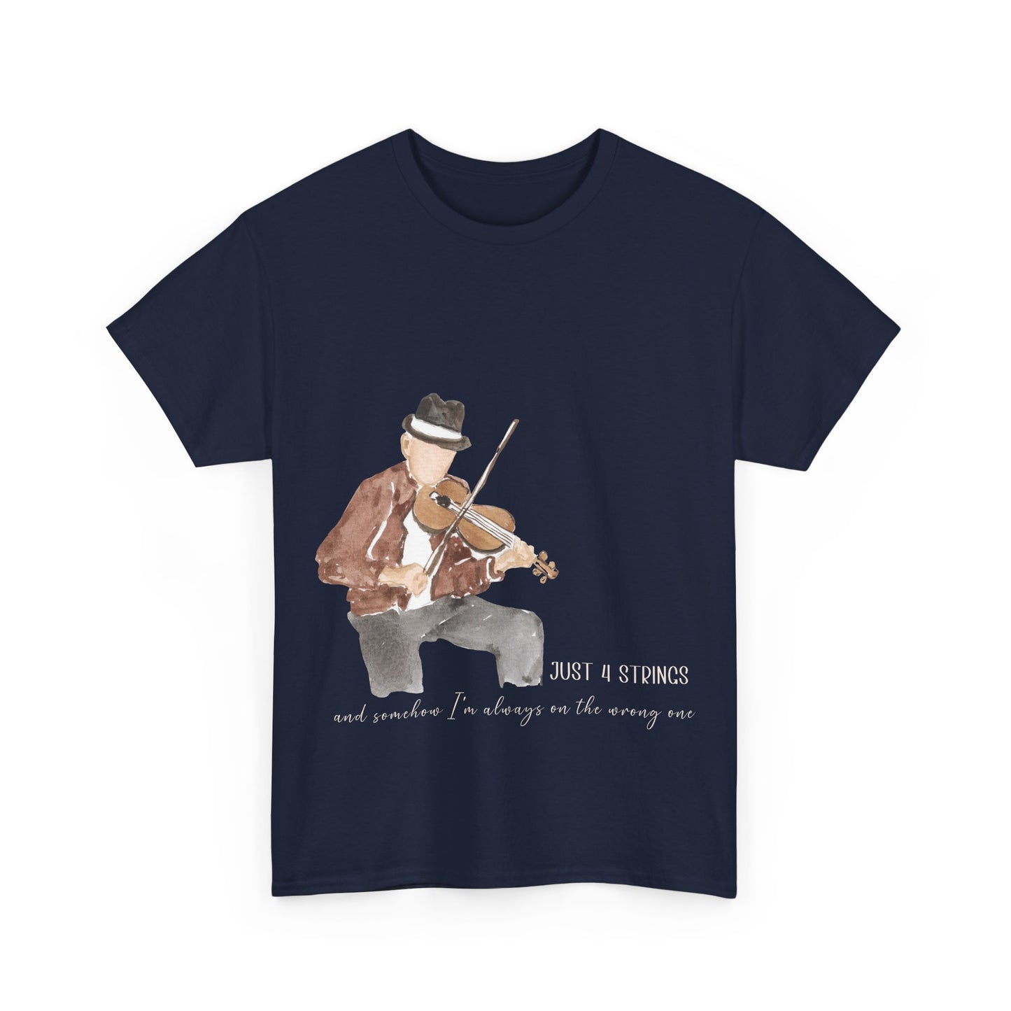 Just 4 Strings – Funny Violinist Watercolor Musician T-Shirt