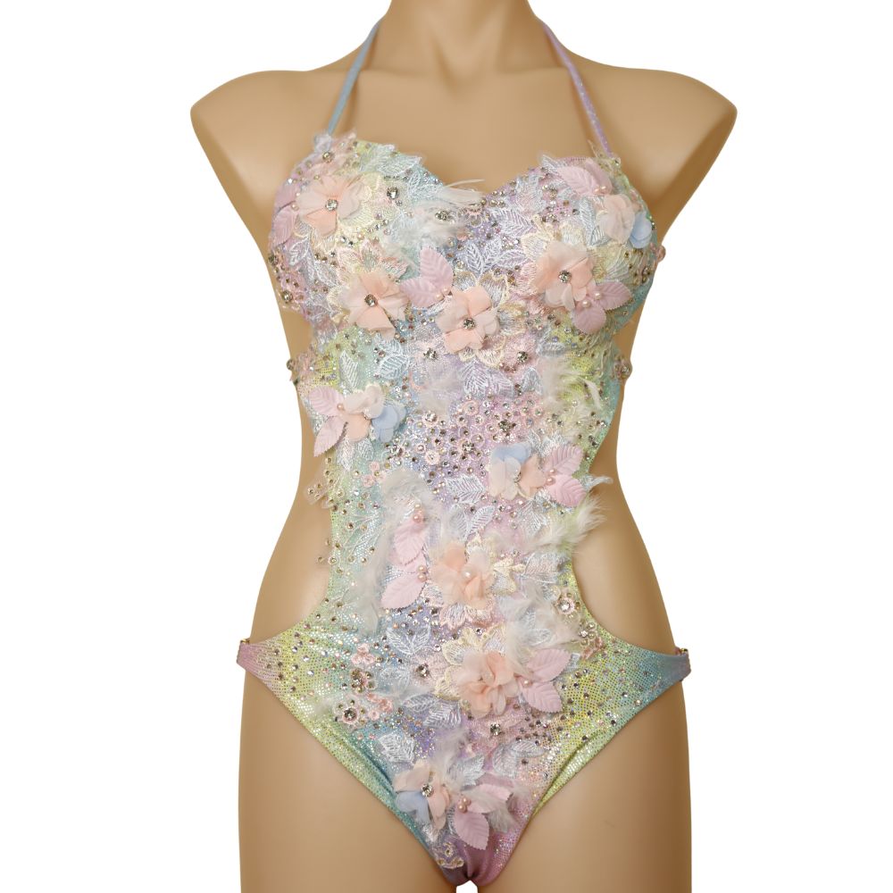 Competition Swimsuit – One Piece Couture Design | Size 6-8 AUS | Cup A-C | Pro Cut Bottoms