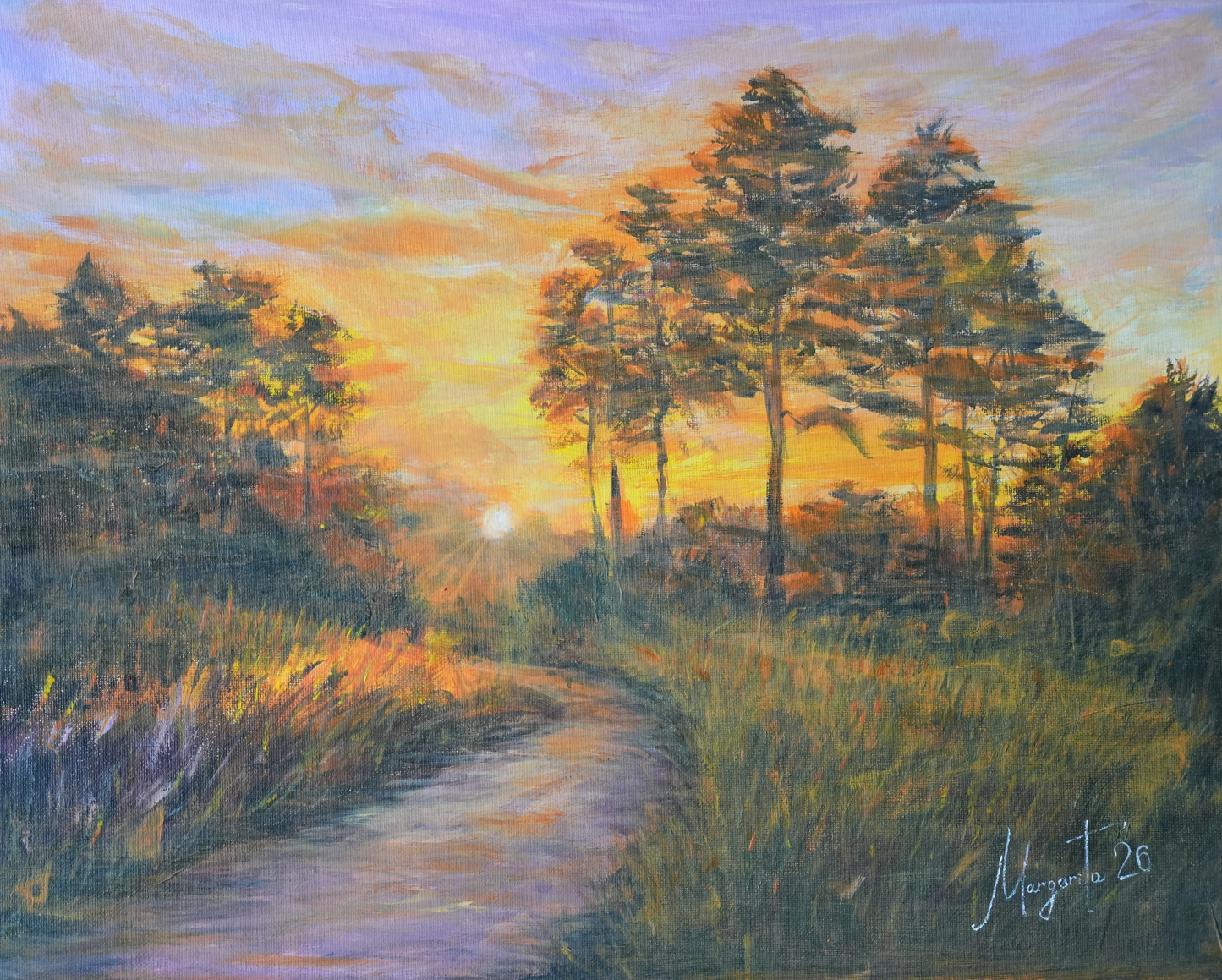 GOLD COAST SUNRISE April 2026 Original Acrylic Landscape Painting on canvas