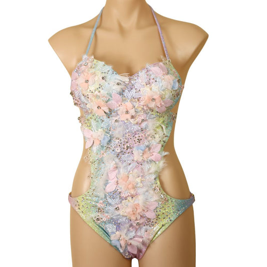 Competition Swimsuit – One Piece Couture Design | Size 6-8 AUS | Cup A-C | Pro Cut Bottoms