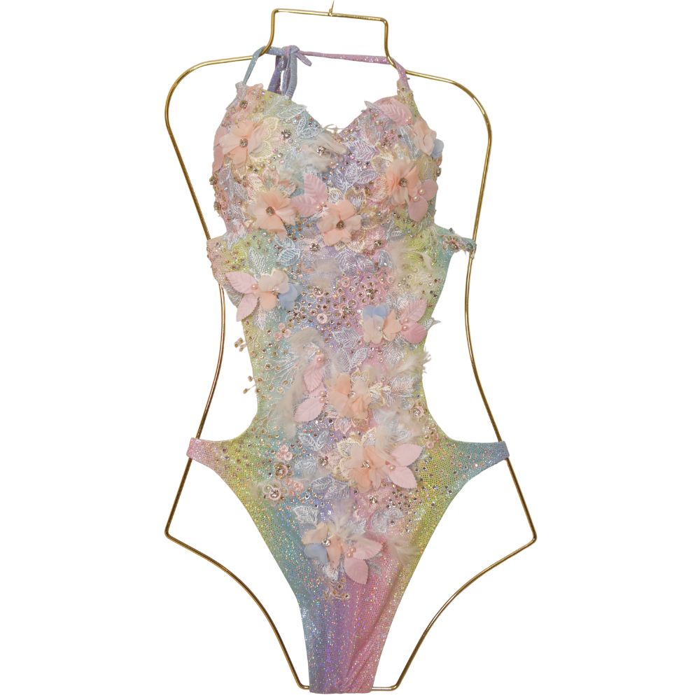 Competition Swimsuit – One Piece Couture Design | Size 6-8 AUS | Cup A-C | Pro Cut Bottoms
