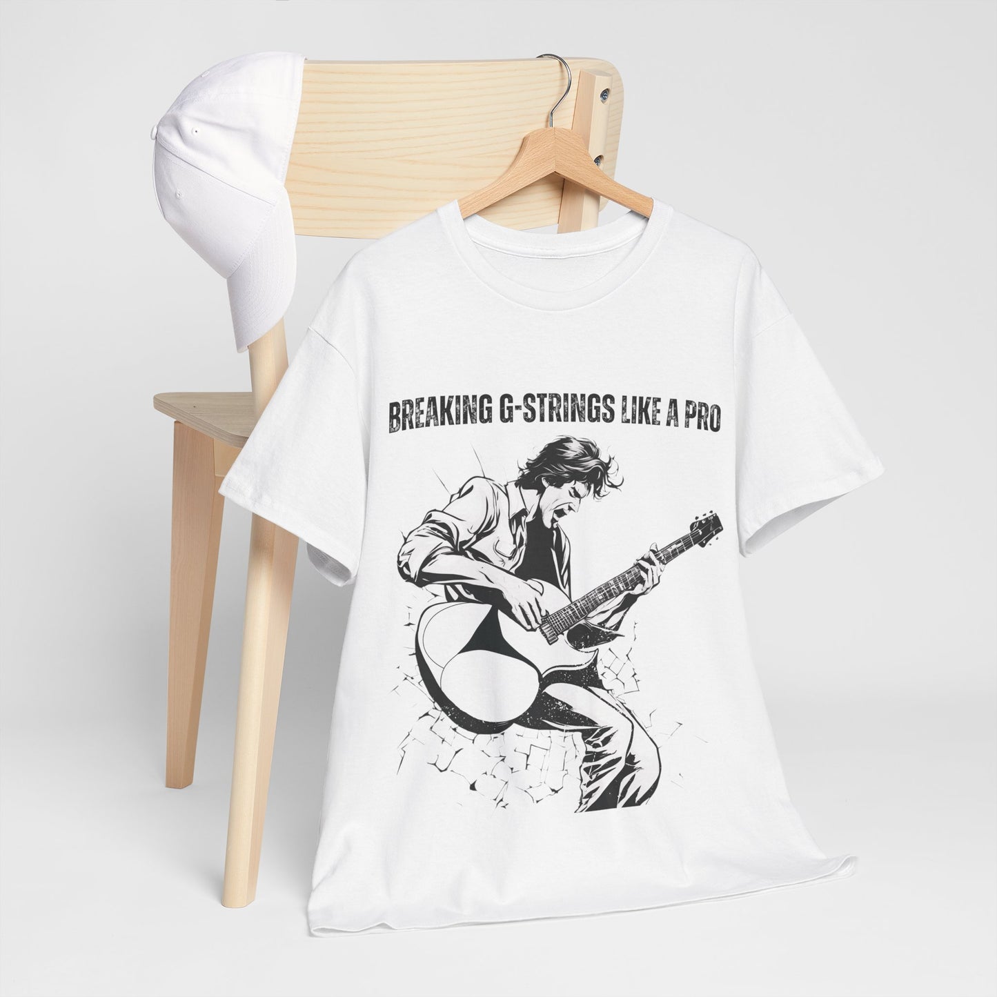 Musician's Heavy Cotton Tee – "Breaking G-Strings Like a Pro"