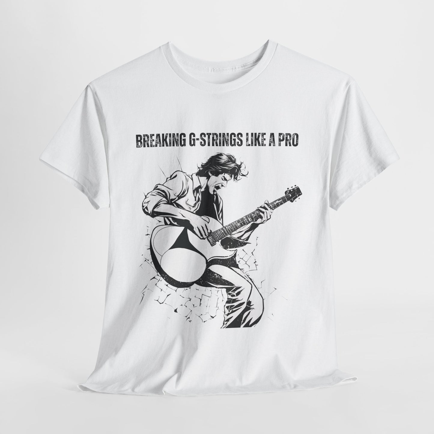 Musician's Heavy Cotton Tee – "Breaking G-Strings Like a Pro"
