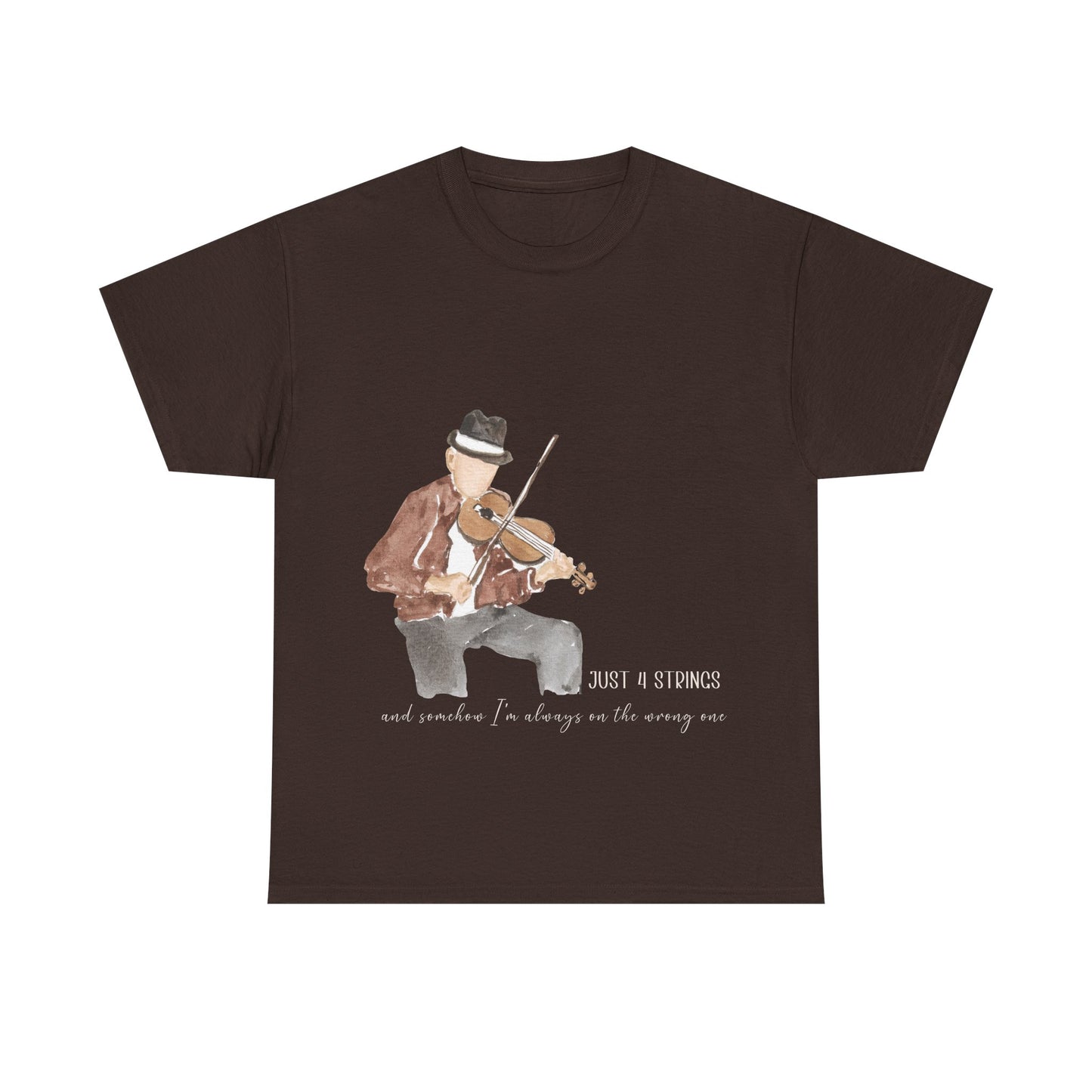 Just 4 Strings – Funny Violinist Watercolor Musician T-Shirt