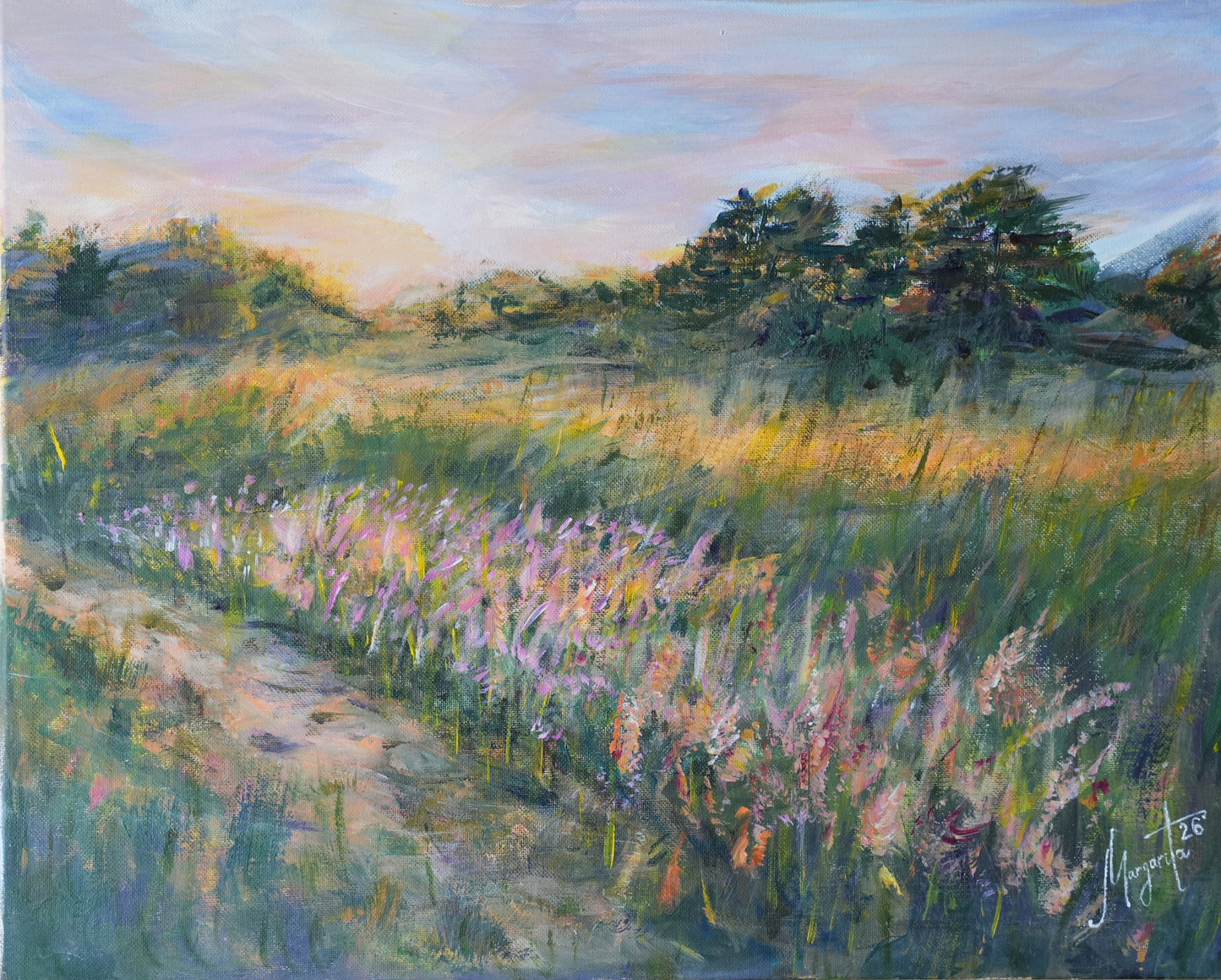 Golden Drift Gold Coast March 2026 Original Acrylic Landscape Painting on canvas