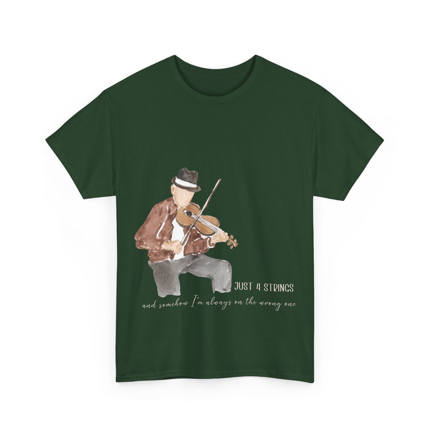 Just 4 Strings – Funny Violinist Watercolor Musician T-Shirt