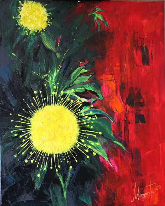 BLOOM UNDER PRESSURE | Original Acrylic Painting on Canvas