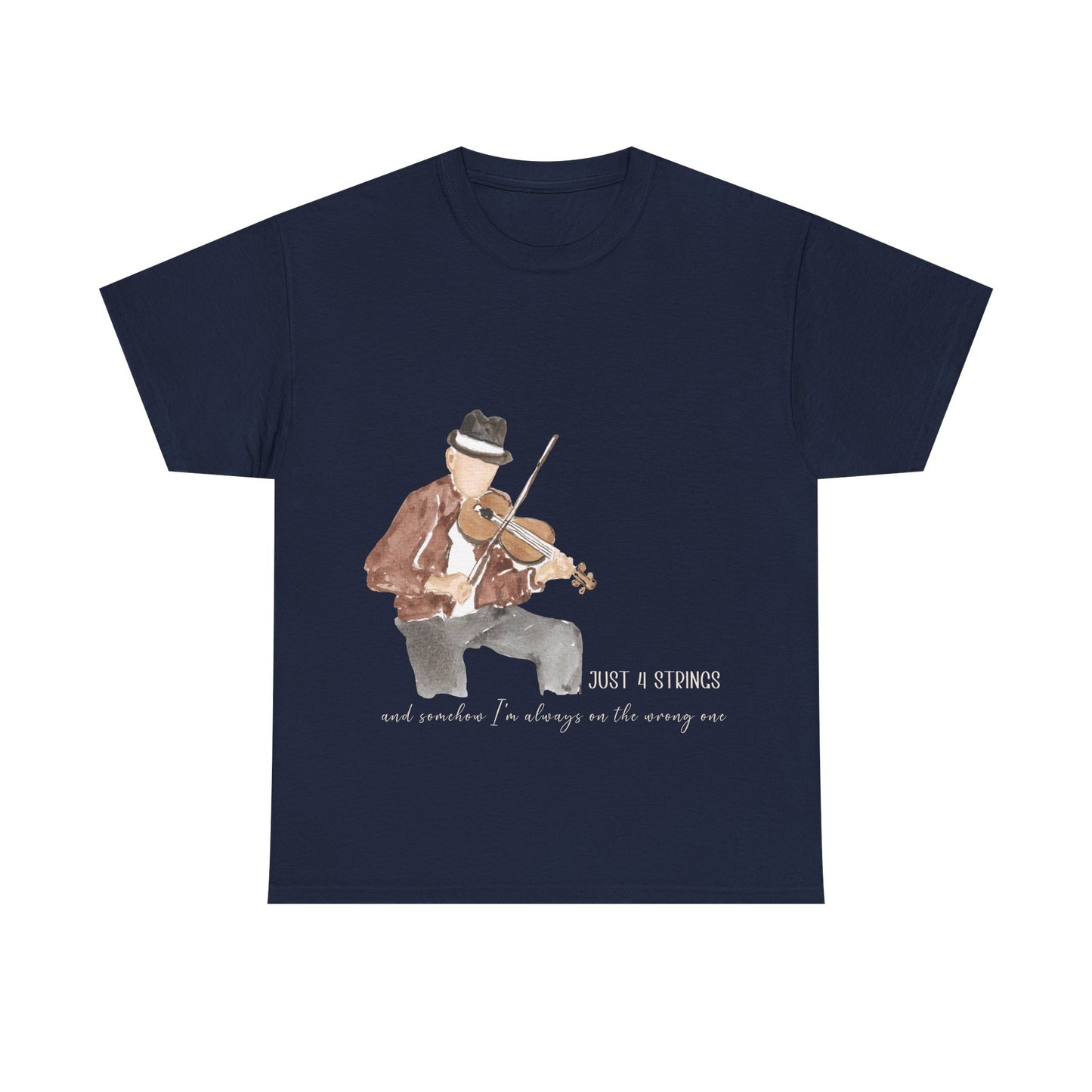 Just 4 Strings – Funny Violinist Watercolor Musician T-Shirt