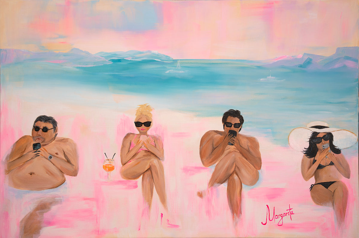 OCEAN VIEW, original contemporary figurative acrylic painting by Australian multidisciplinary artist Margarita Ceko, 2026