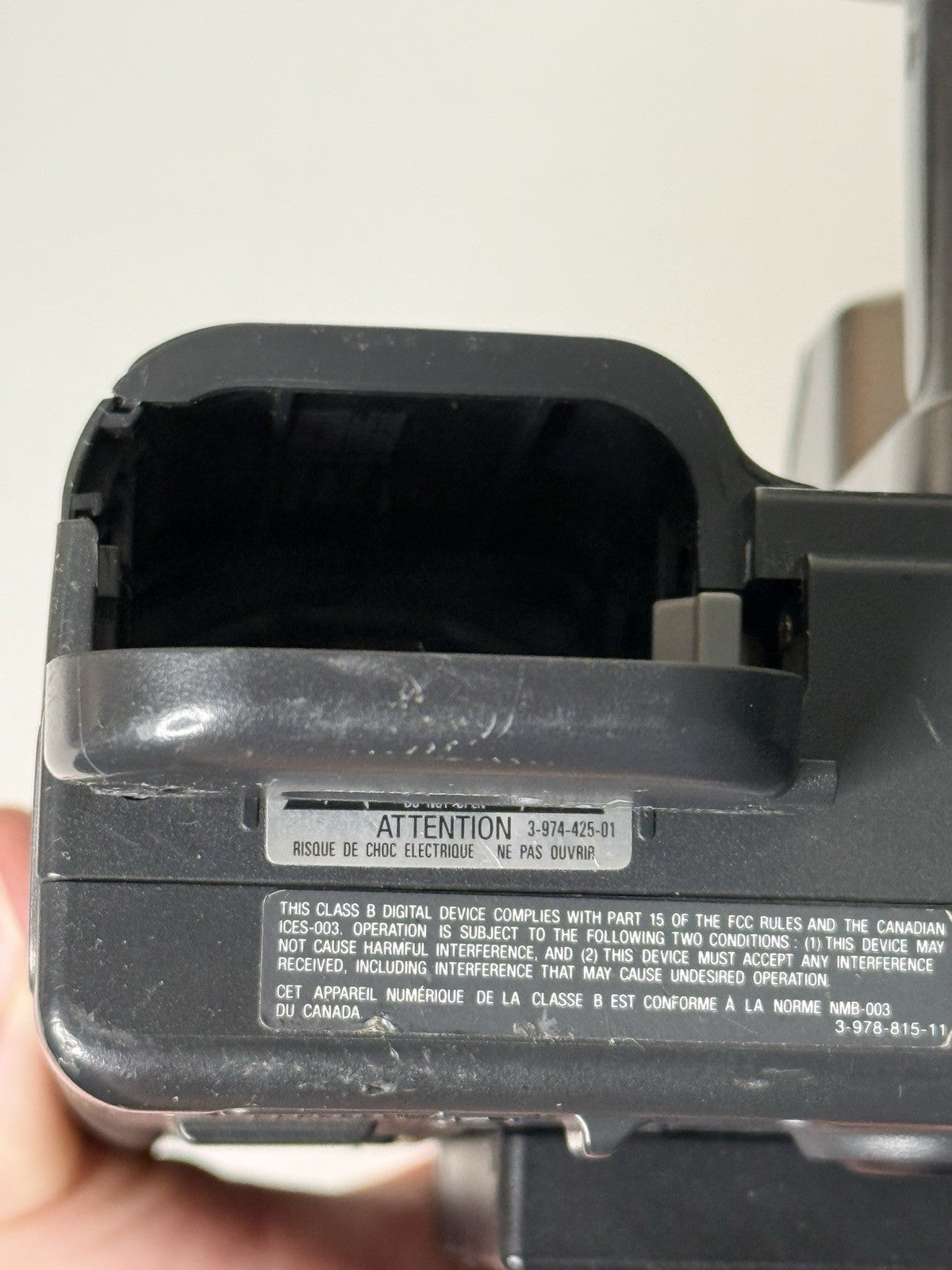 Vintage Sony Digital Mavica MVC-FD91 camera in black and grey, featuring 3.5-inch floppy disk storage.